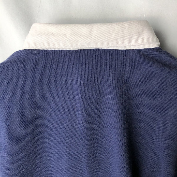 Vintage 80s-90'S Adidas long-sleeved rugby shirt, men's size M (approx.). cotton navy blue type Vintage Second Hand