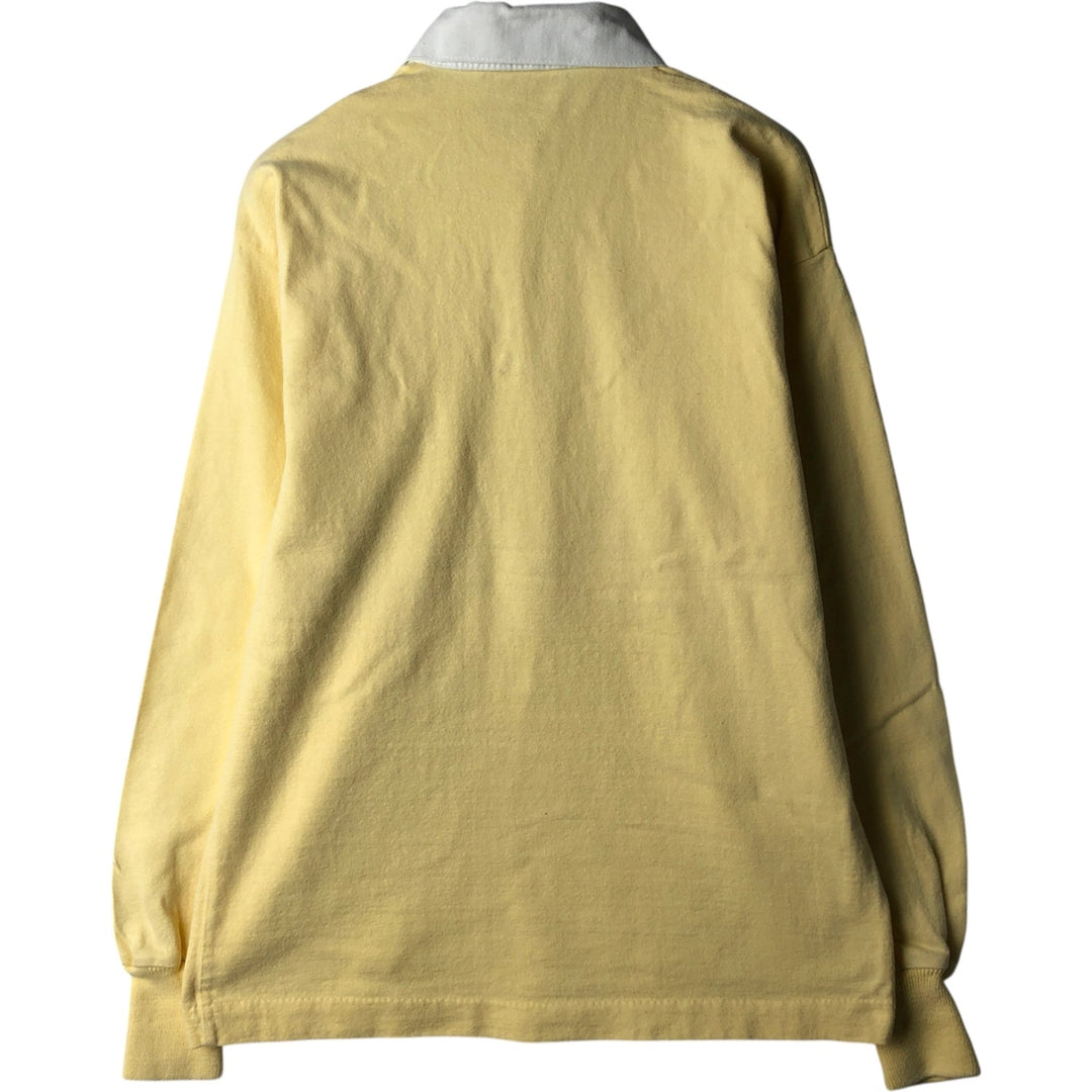 Vintage 1990'S Lands' End long-sleeved rugby shirt, made in the USA, size L, men's cotton yellow type Vintage Second Hand