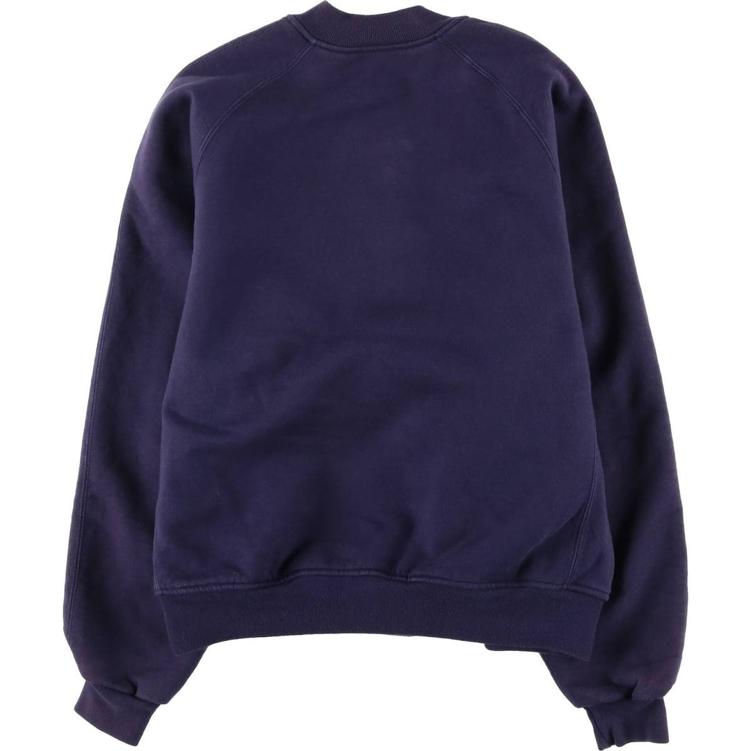 90'S Russell PRO COTTON Sweatshirt Varsity Jacket, Made in USA, Men's Size M (approx.) cotton navy blue type Vintage Second Hand