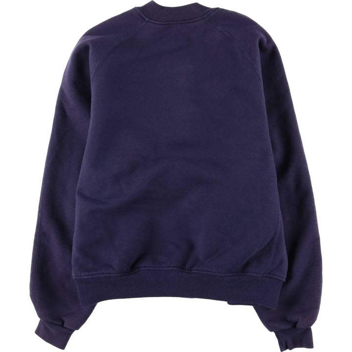 90'S Russell PRO COTTON Sweatshirt Varsity Jacket, Made in USA, Men's Size M (approx.) cotton navy blue type Vintage Second Hand