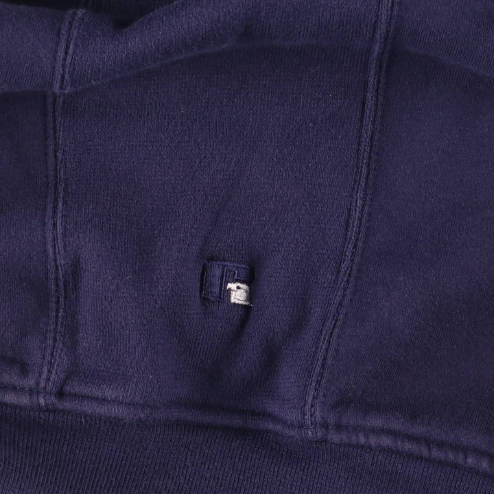 90'S Russell PRO COTTON Sweatshirt Varsity Jacket, Made in USA, Men's Size M (approx.) cotton navy blue type Vintage Second Hand