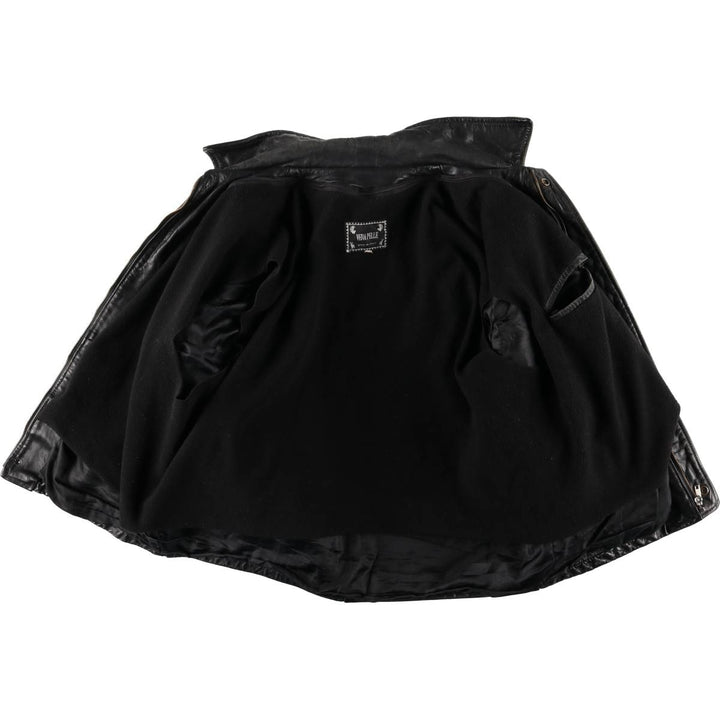 Italian-made leather blouson, men's size L. genuine leather black type Vintage Second Hand