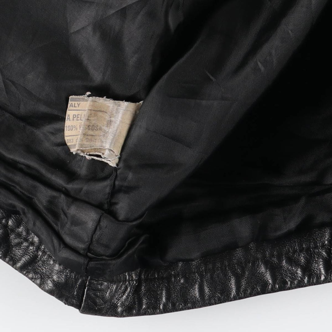 Italian-made leather blouson, men's size L. genuine leather black type Vintage Second Hand