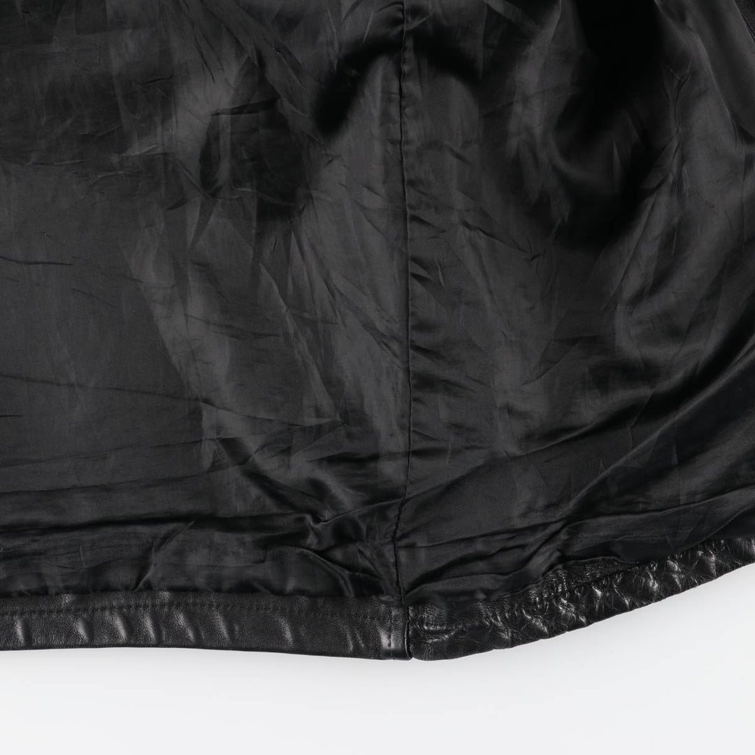 Italian-made leather blouson, men's size L. genuine leather black type Vintage Second Hand