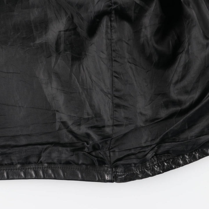 Italian-made leather blouson, men's size L. genuine leather black type Vintage Second Hand