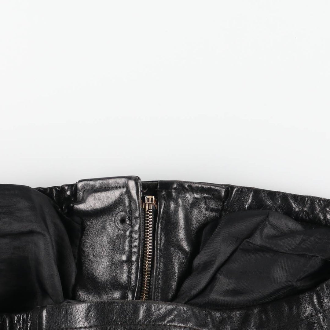 Italian-made leather blouson, men's size L. genuine leather black type Vintage Second Hand