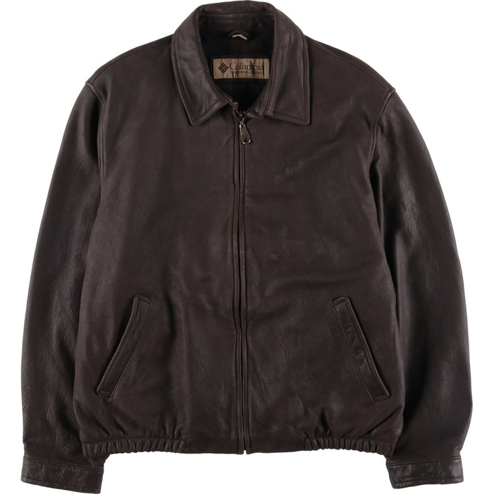 Columbia Swing Top Leather Blouson, Men's Size XL genuine leather brown type Vintage Second Hand
