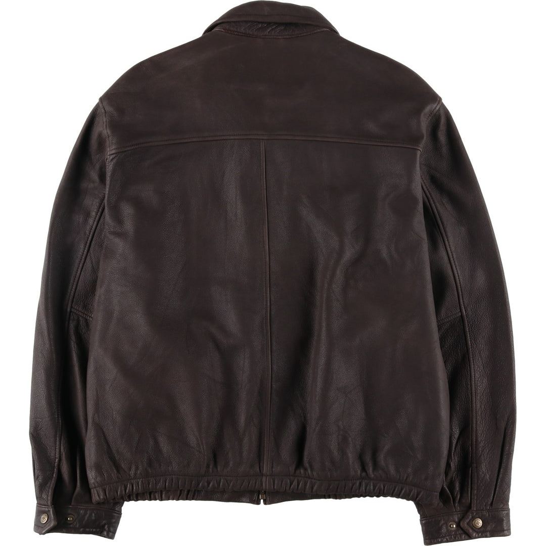 Columbia Swing Top Leather Blouson, Men's Size XL genuine leather brown type Vintage Second Hand