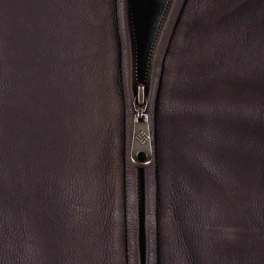 Columbia Swing Top Leather Blouson, Men's Size XL genuine leather brown type Vintage Second Hand