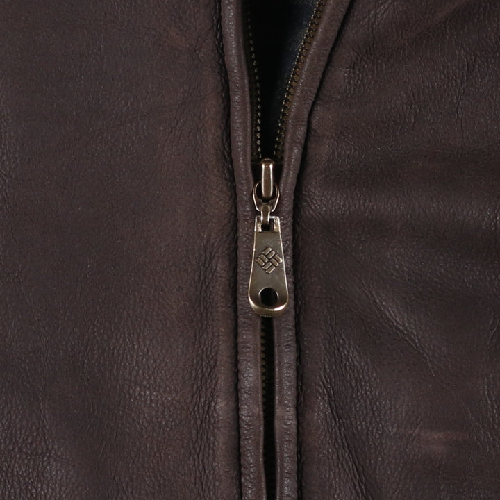 Columbia Swing Top Leather Blouson, Men's Size XL genuine leather brown type Vintage Second Hand