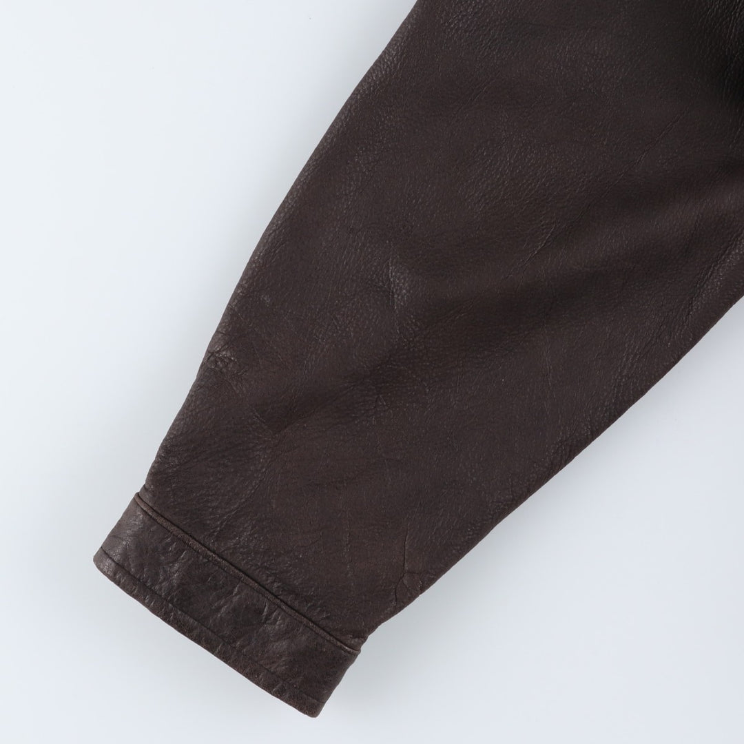 Columbia Swing Top Leather Blouson, Men's Size XL genuine leather brown type Vintage Second Hand