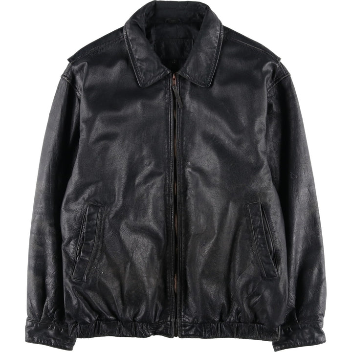 St. John's Bay Swing Top Leather Blouson, Men's Size L (approx.) unclear black type Vintage Second Hand