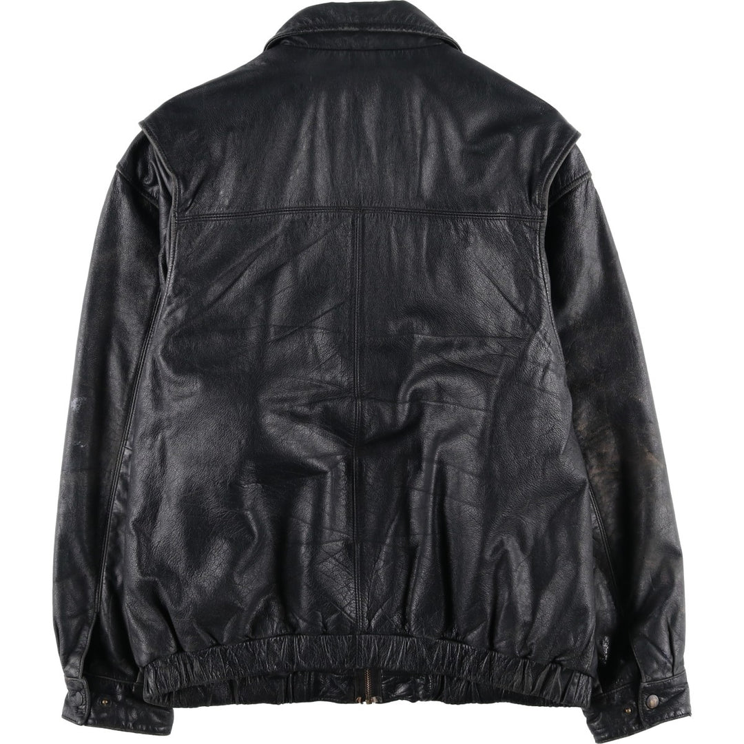 St. John's Bay Swing Top Leather Blouson, Men's Size L (approx.) unclear black type Vintage Second Hand