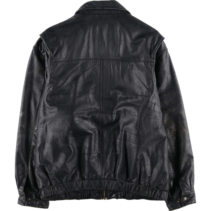 St. John's Bay Swing Top Leather Blouson, Men's Size L (approx.) unclear black type Vintage Second Hand