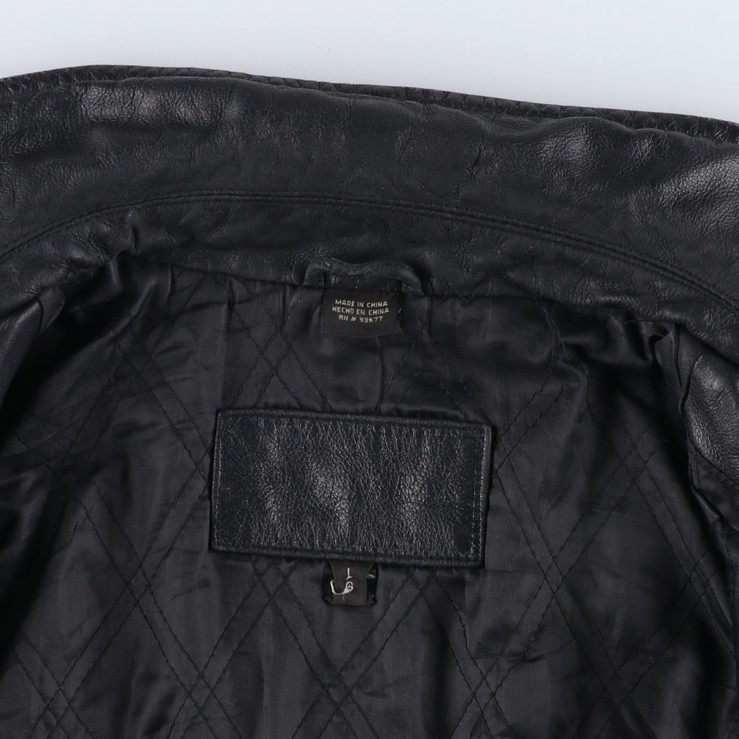 St. John's Bay Swing Top Leather Blouson, Men's Size L (approx.) unclear black type Vintage Second Hand