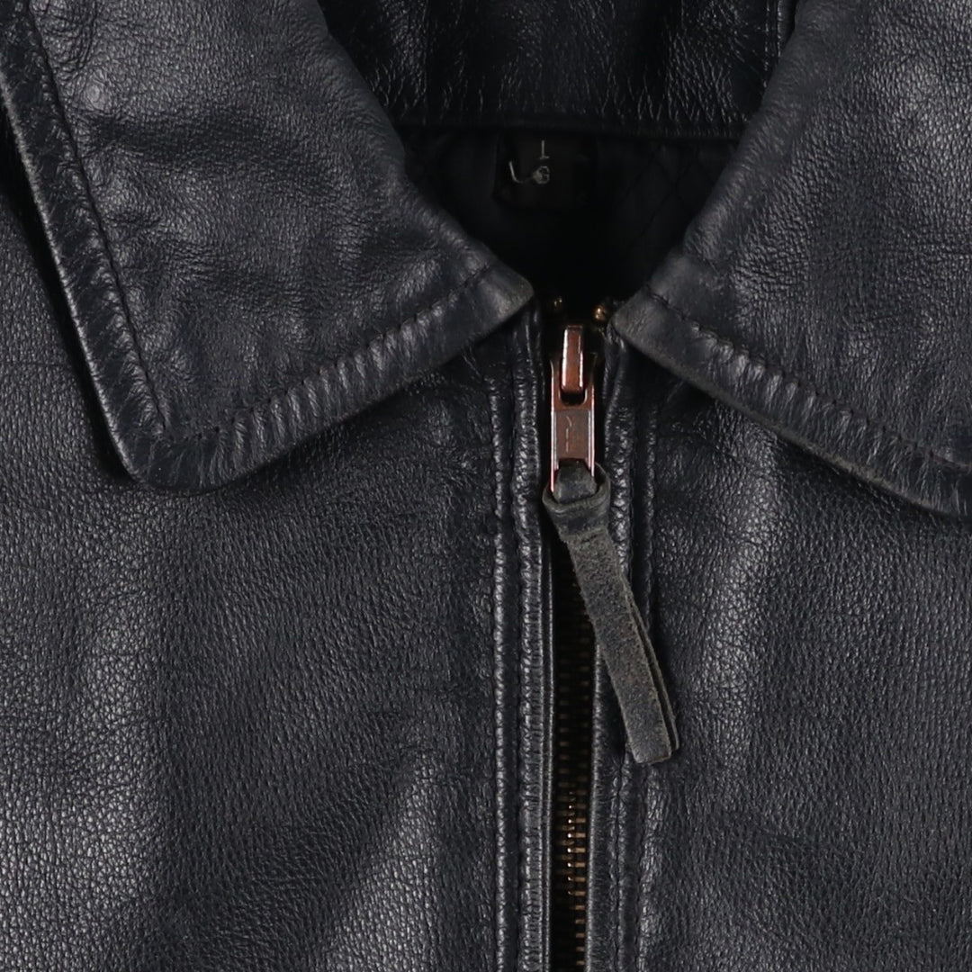 St. John's Bay Swing Top Leather Blouson, Men's Size L (approx.) unclear black type Vintage Second Hand