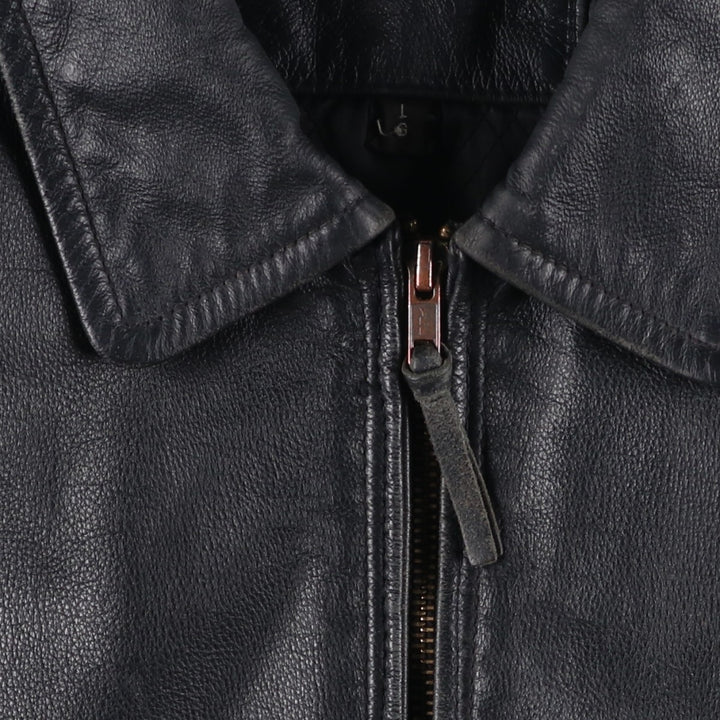 St. John's Bay Swing Top Leather Blouson, Men's Size L (approx.) unclear black type Vintage Second Hand