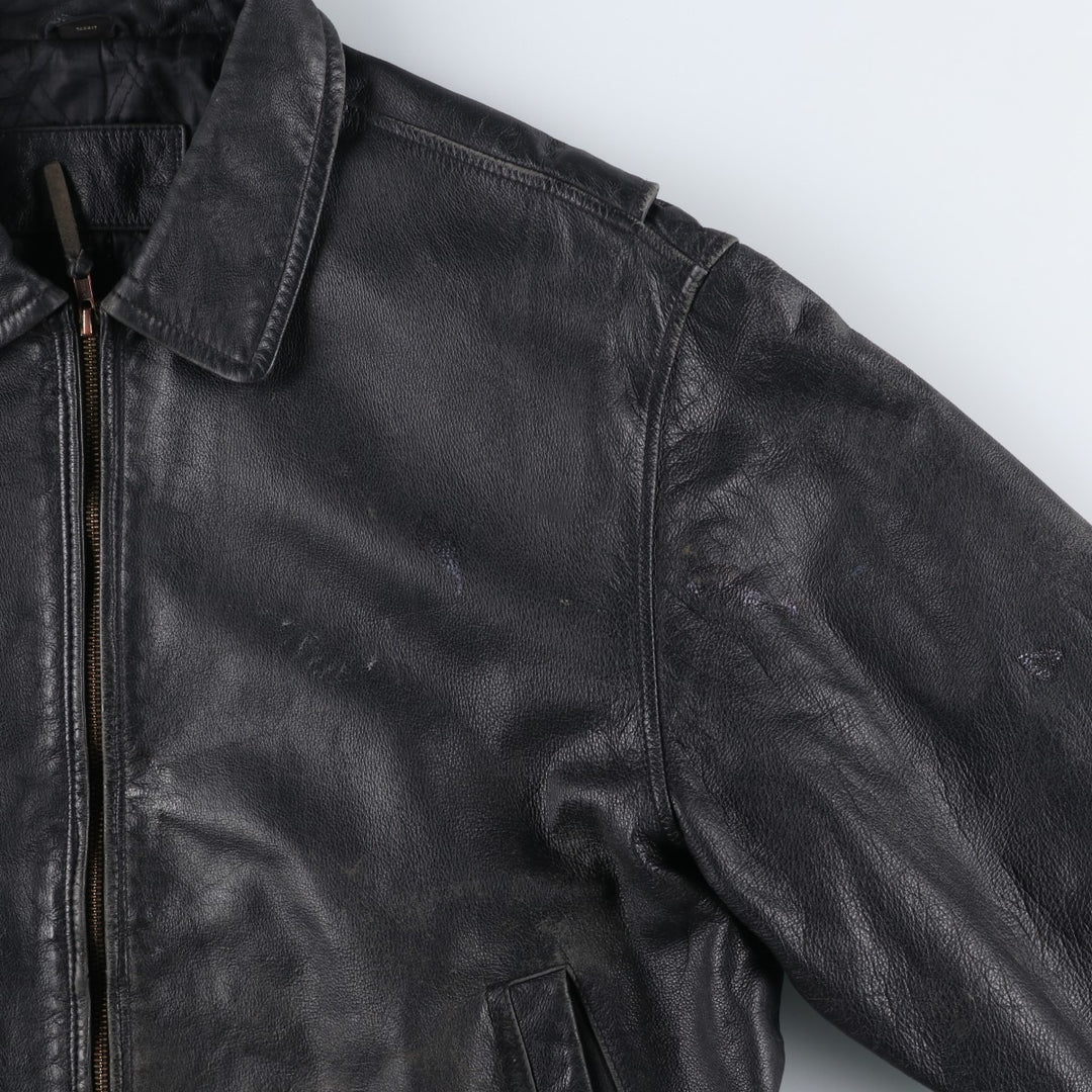 St. John's Bay Swing Top Leather Blouson, Men's Size L (approx.) unclear black type Vintage Second Hand