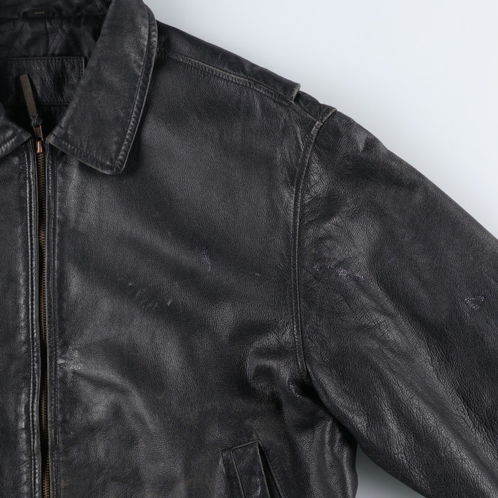 St. John's Bay Swing Top Leather Blouson, Men's Size L (approx.) unclear black type Vintage Second Hand