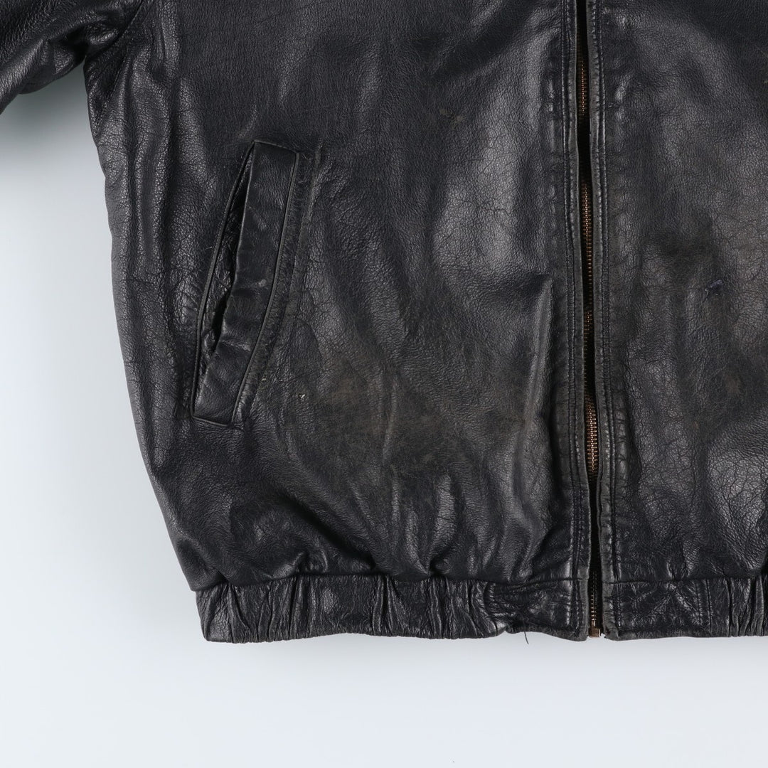 St. John's Bay Swing Top Leather Blouson, Men's Size L (approx.) unclear black type Vintage Second Hand
