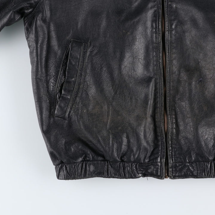 St. John's Bay Swing Top Leather Blouson, Men's Size L (approx.) unclear black type Vintage Second Hand