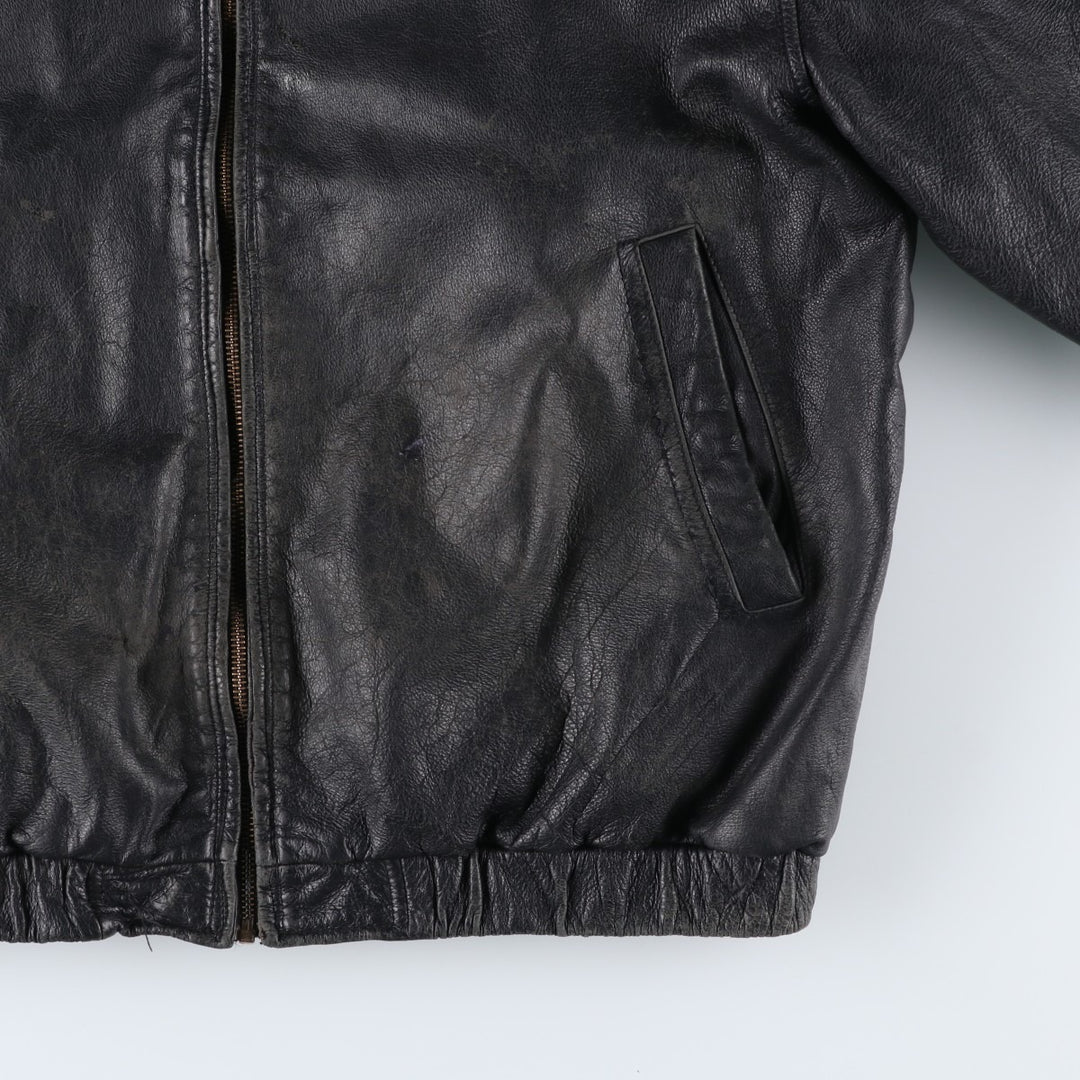 St. John's Bay Swing Top Leather Blouson, Men's Size L (approx.) unclear black type Vintage Second Hand