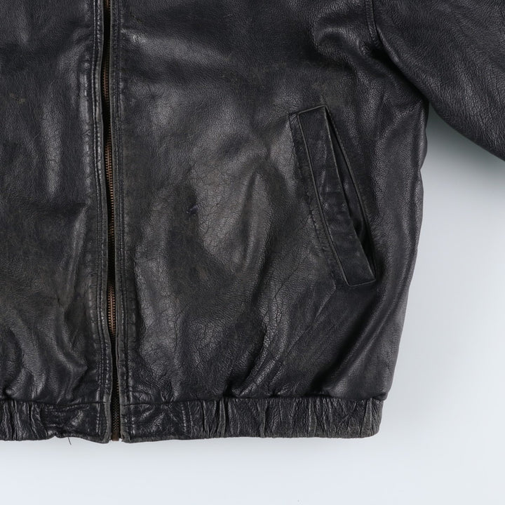 St. John's Bay Swing Top Leather Blouson, Men's Size L (approx.) unclear black type Vintage Second Hand