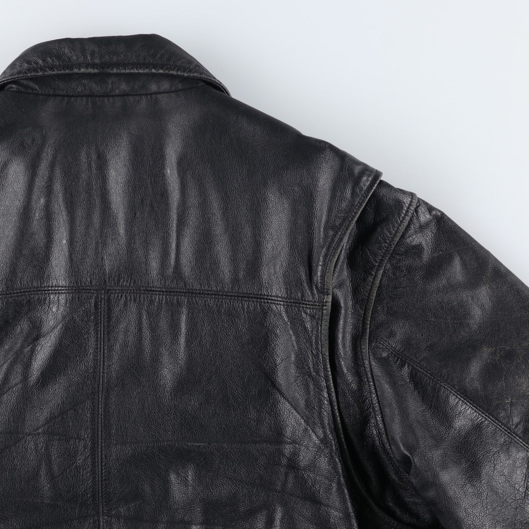 St. John's Bay Swing Top Leather Blouson, Men's Size L (approx.) unclear black type Vintage Second Hand