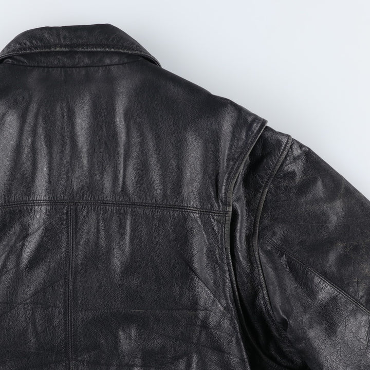 St. John's Bay Swing Top Leather Blouson, Men's Size L (approx.) unclear black type Vintage Second Hand