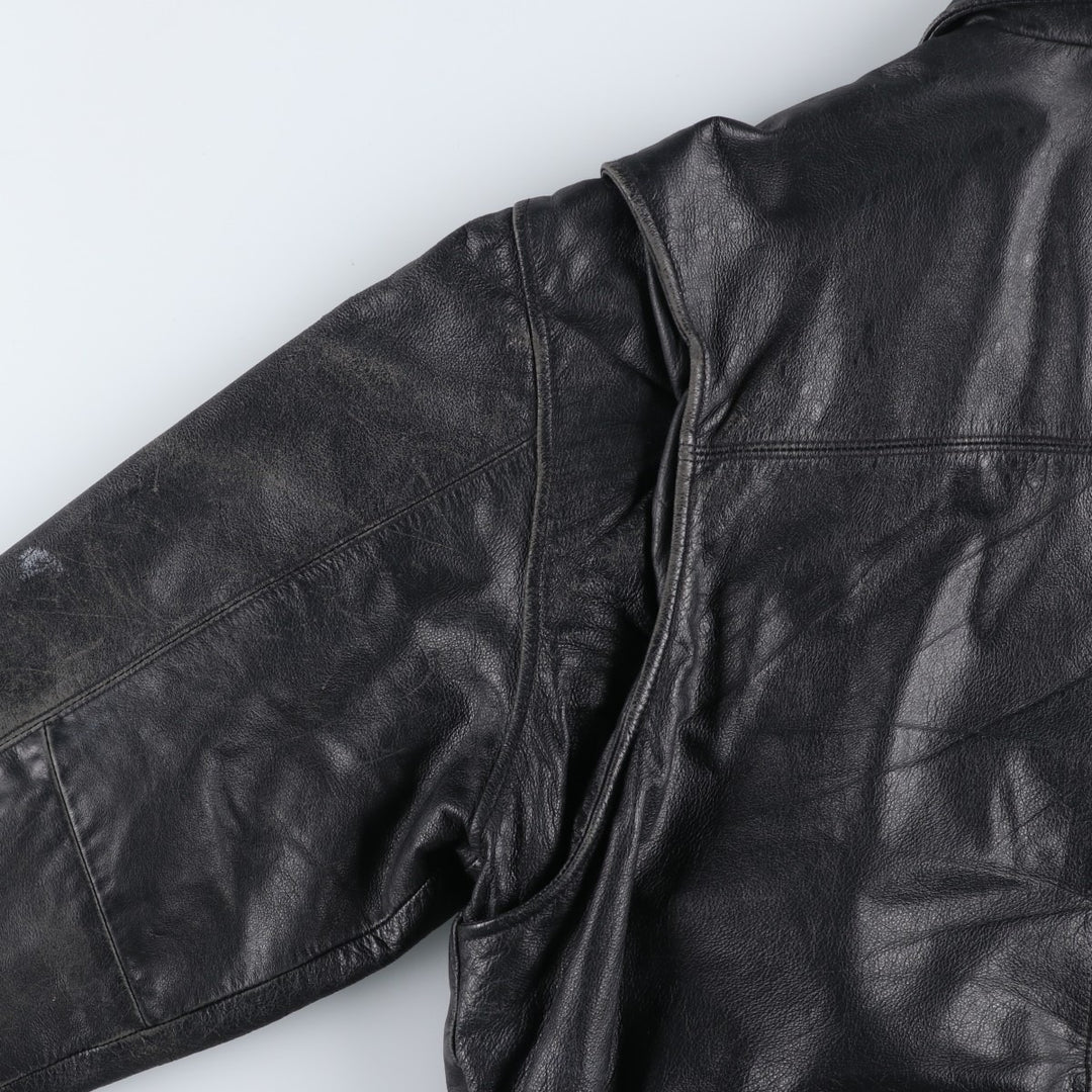 St. John's Bay Swing Top Leather Blouson, Men's Size L (approx.) unclear black type Vintage Second Hand