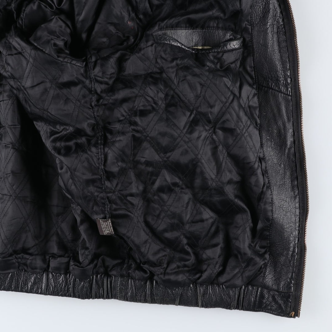 St. John's Bay Swing Top Leather Blouson, Men's Size L (approx.) unclear black type Vintage Second Hand