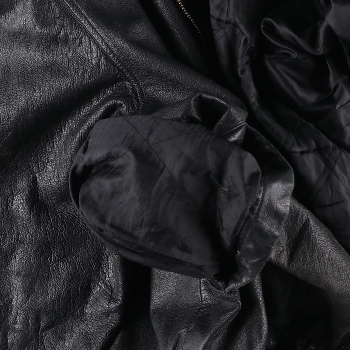 St. John's Bay Swing Top Leather Blouson, Men's Size L (approx.) unclear black type Vintage Second Hand