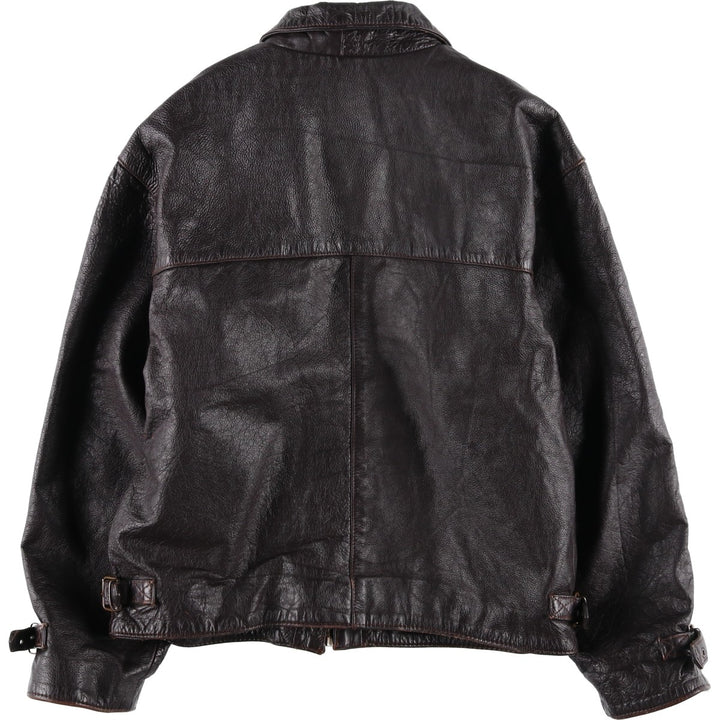 SPORTSWEAR Leather Sports Jacket, Made in Italy, Men's Size L (approx.) unclear brown type Vintage Second Hand