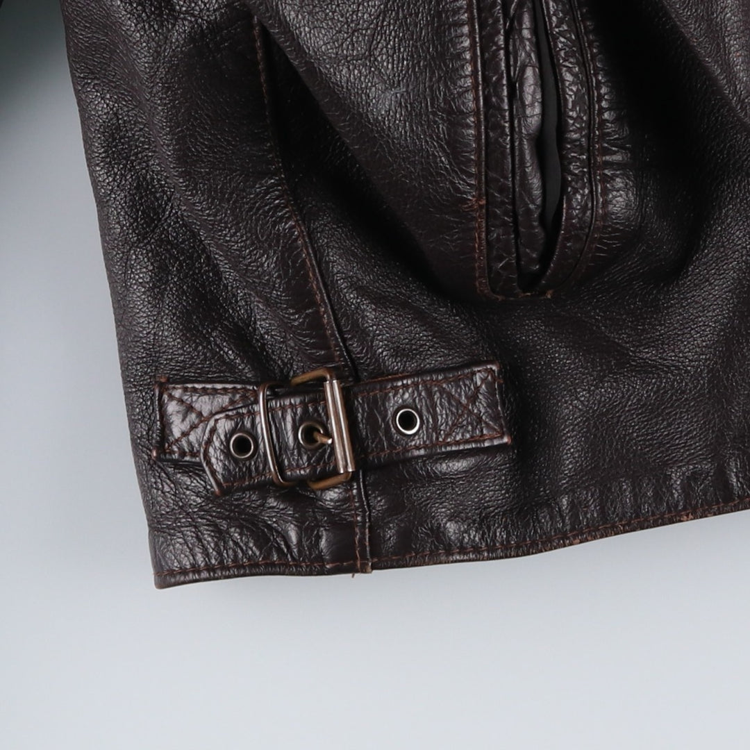 SPORTSWEAR Leather Sports Jacket, Made in Italy, Men's Size L (approx.) unclear brown type Vintage Second Hand