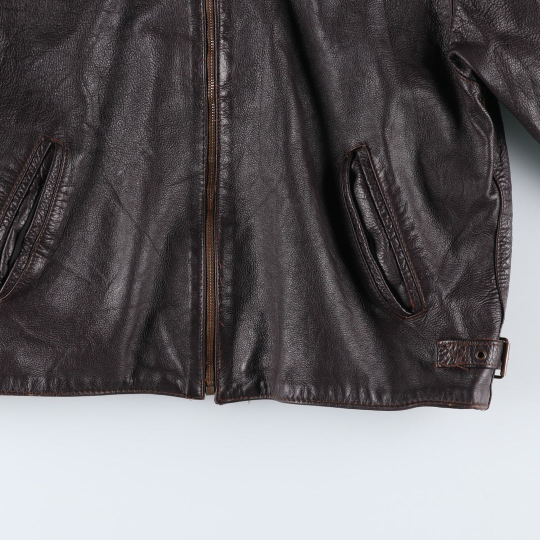 SPORTSWEAR Leather Sports Jacket, Made in Italy, Men's Size L (approx.) unclear brown type Vintage Second Hand