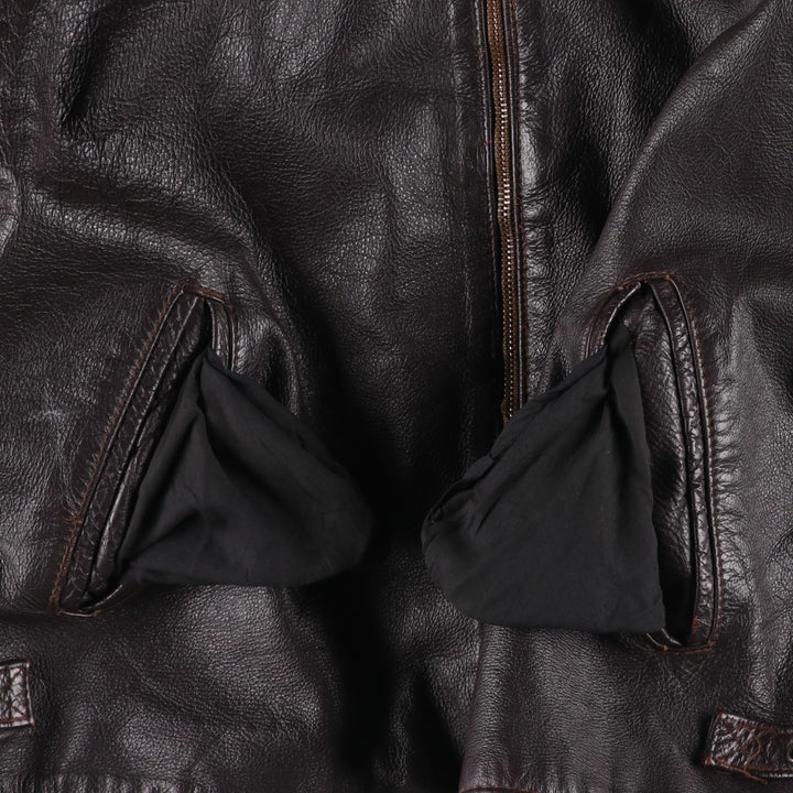 SPORTSWEAR Leather Sports Jacket, Made in Italy, Men's Size L (approx.) unclear brown type Vintage Second Hand
