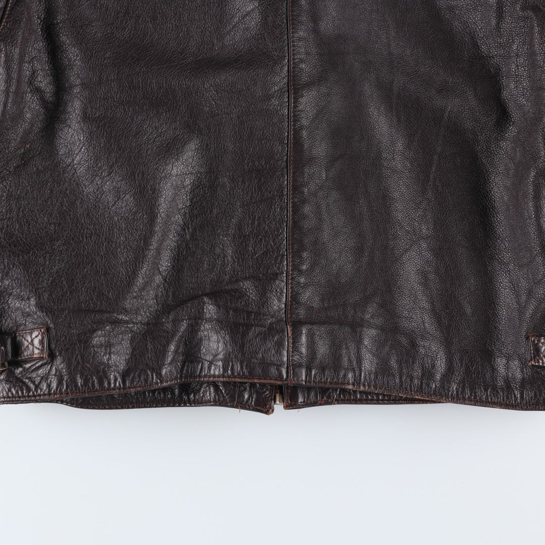 SPORTSWEAR Leather Sports Jacket, Made in Italy, Men's Size L (approx.) unclear brown type Vintage Second Hand