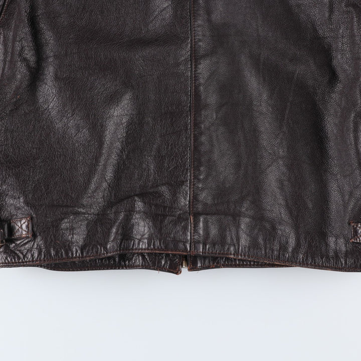 SPORTSWEAR Leather Sports Jacket, Made in Italy, Men's Size L (approx.) unclear brown type Vintage Second Hand