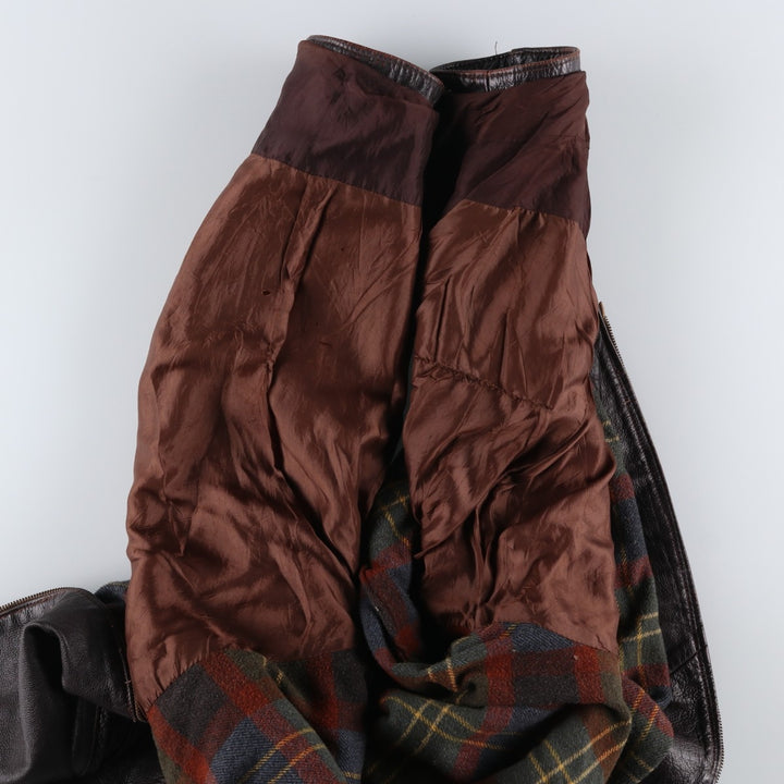 SPORTSWEAR Leather Sports Jacket, Made in Italy, Men's Size L (approx.) unclear brown type Vintage Second Hand