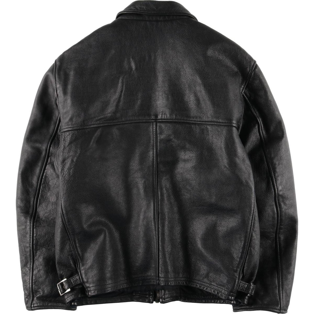 Leather sports jacket, men's size L unclear black type Vintage Second Hand