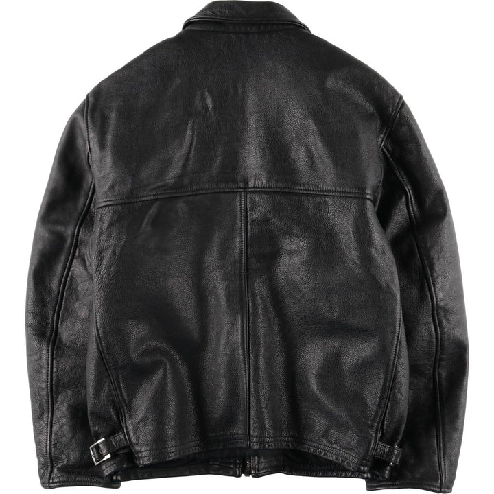 Leather sports jacket, men's size L unclear black type Vintage Second Hand