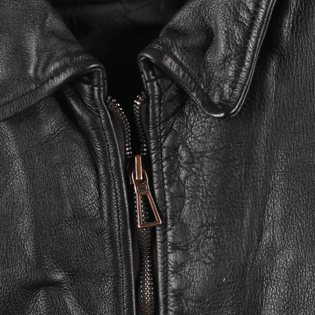 Leather sports jacket, men's size L unclear black type Vintage Second Hand
