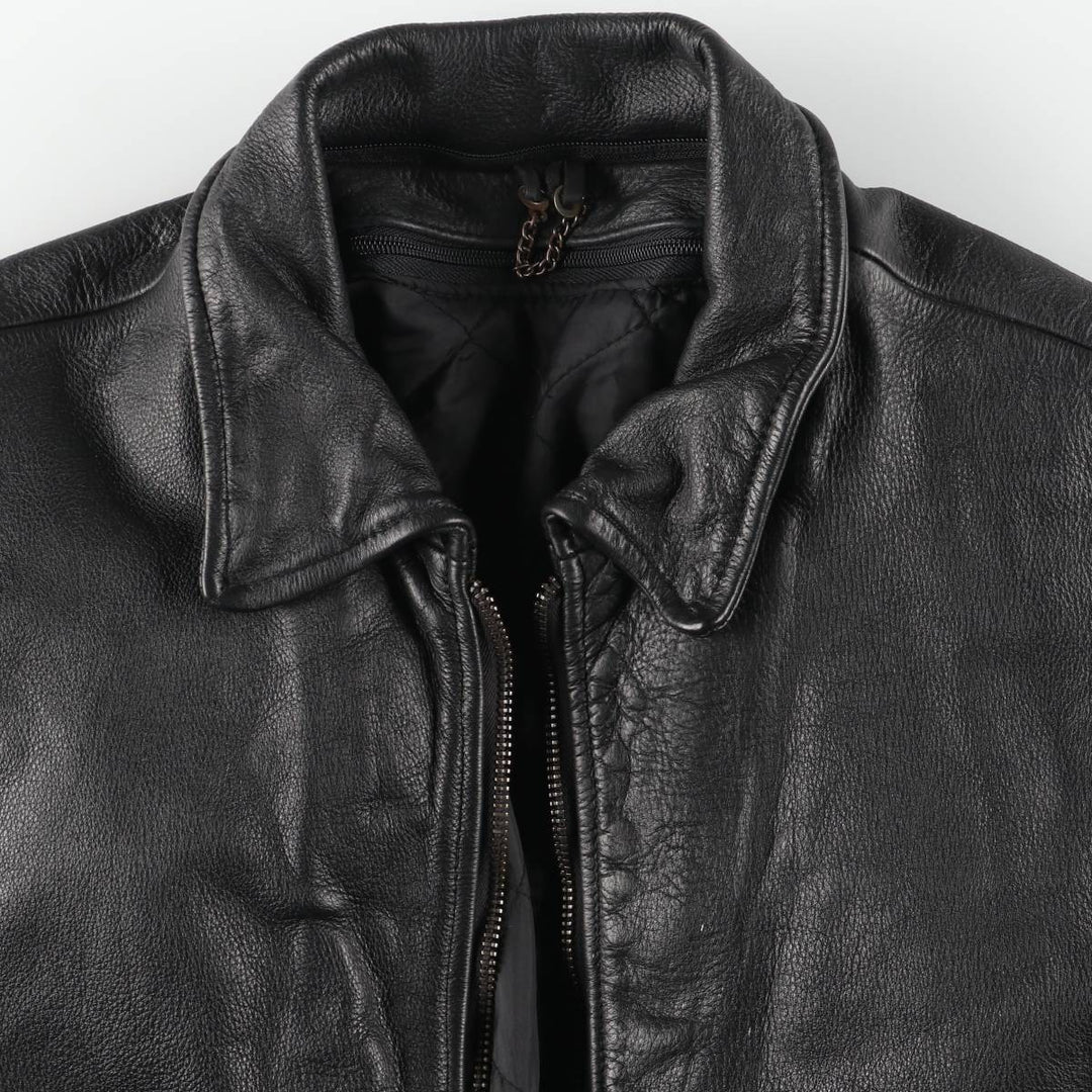 Leather sports jacket, men's size L unclear black type Vintage Second Hand