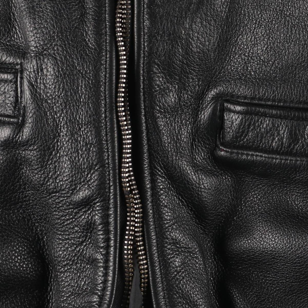 Leather sports jacket, men's size L unclear black type Vintage Second Hand