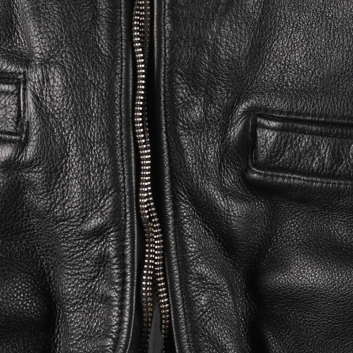 Leather sports jacket, men's size L unclear black type Vintage Second Hand