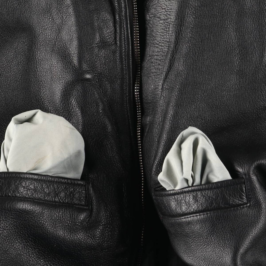 Leather sports jacket, men's size L unclear black type Vintage Second Hand