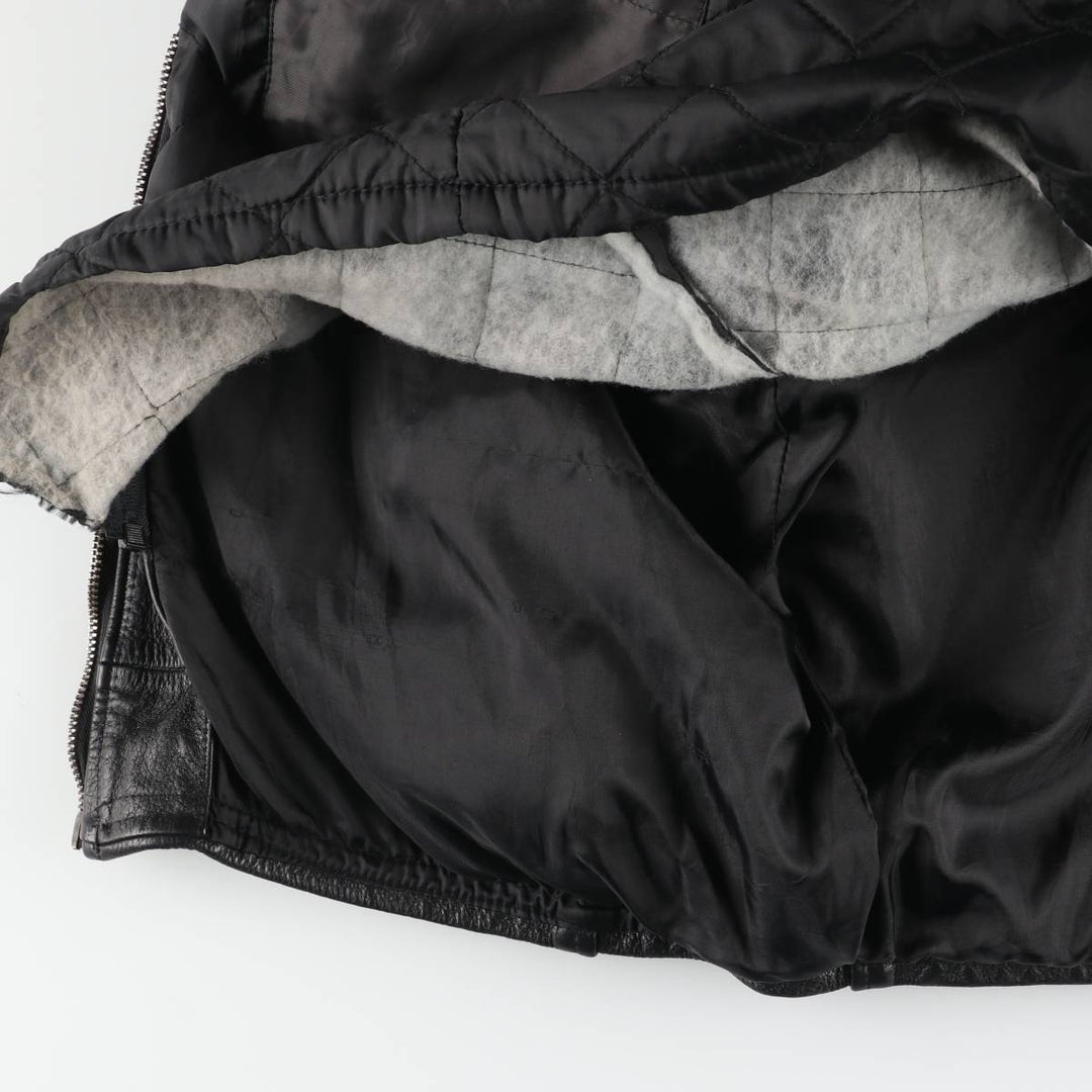 Leather sports jacket, men's size L unclear black type Vintage Second Hand
