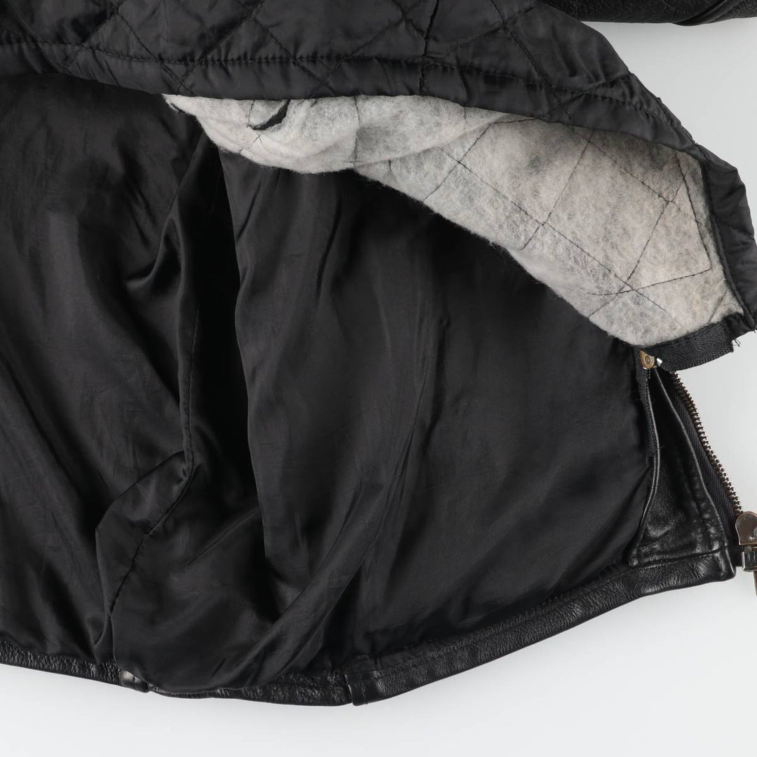 Leather sports jacket, men's size L unclear black type Vintage Second Hand