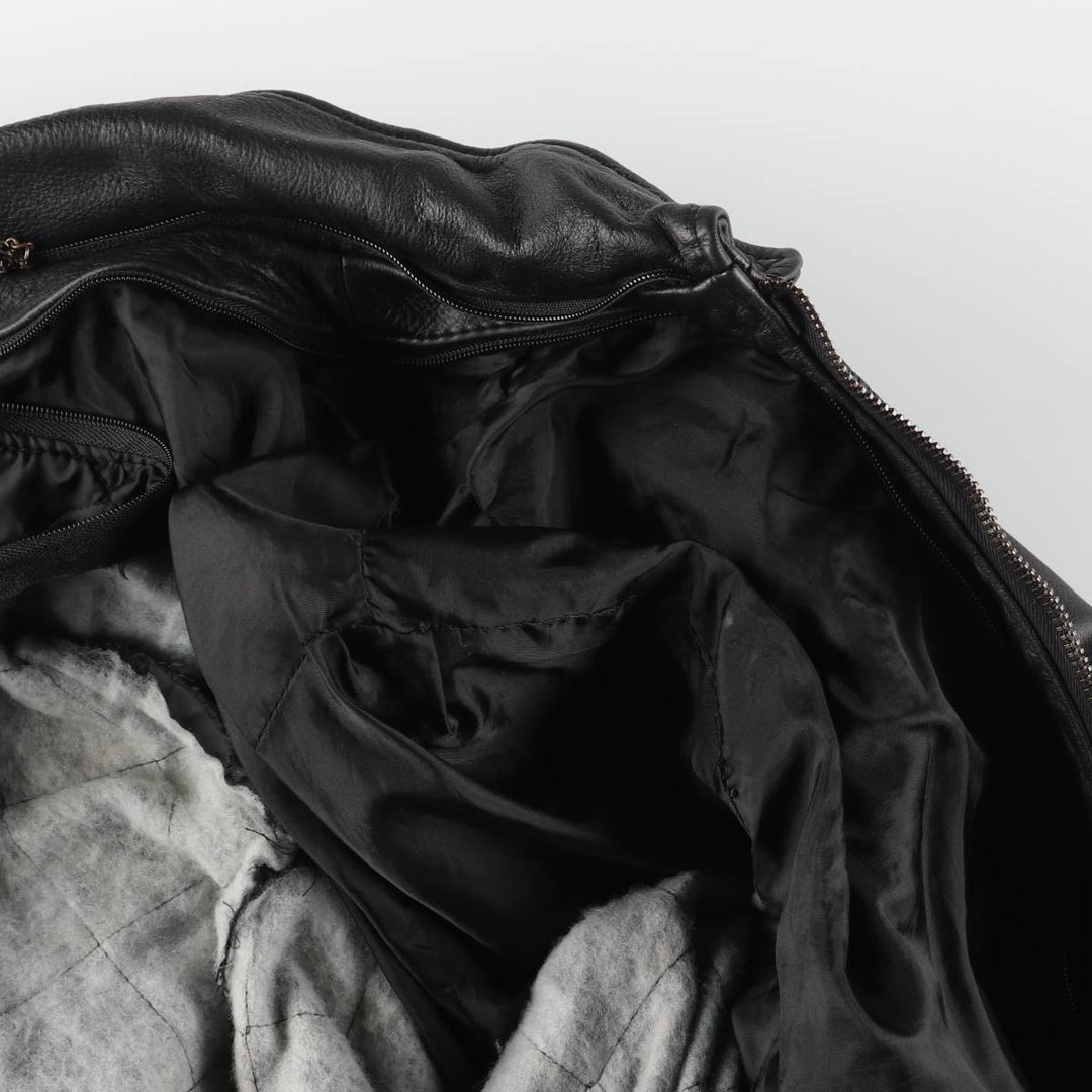 Leather sports jacket, men's size L unclear black type Vintage Second Hand