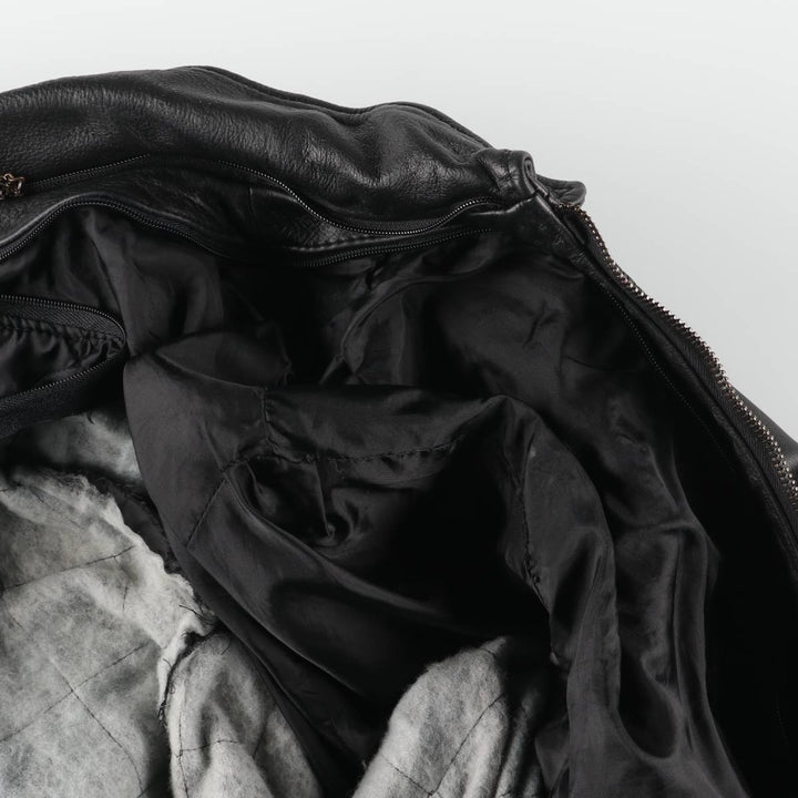Leather sports jacket, men's size L unclear black type Vintage Second Hand